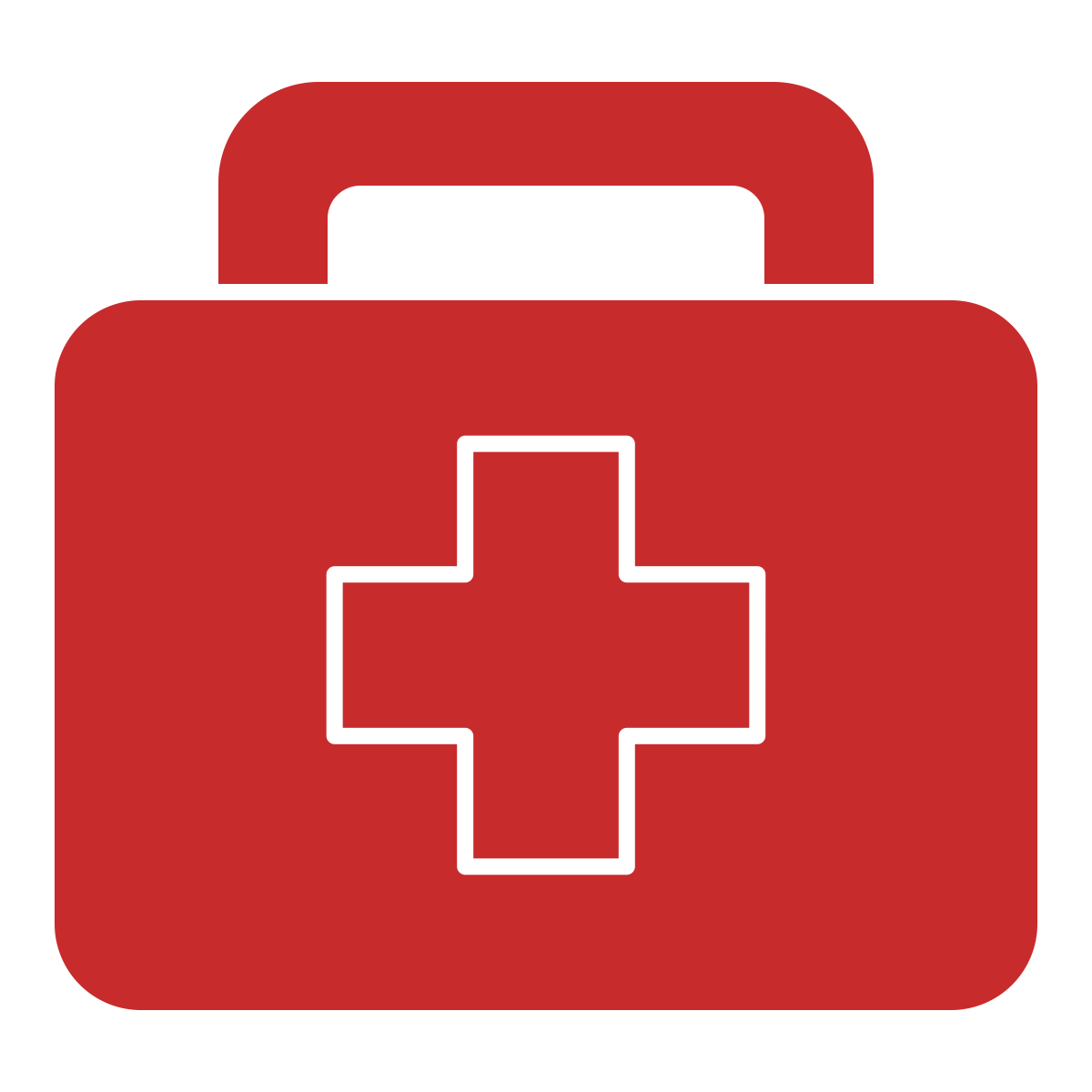 Red first aid kit icon with a white cross in the center.