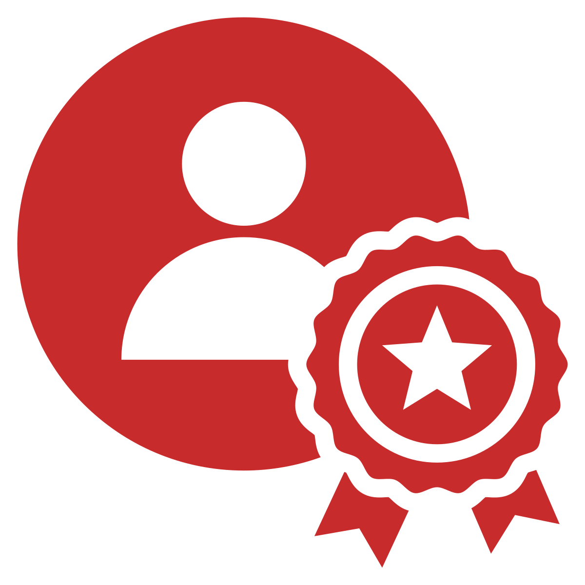 Red user icon with a star badge overlay.
