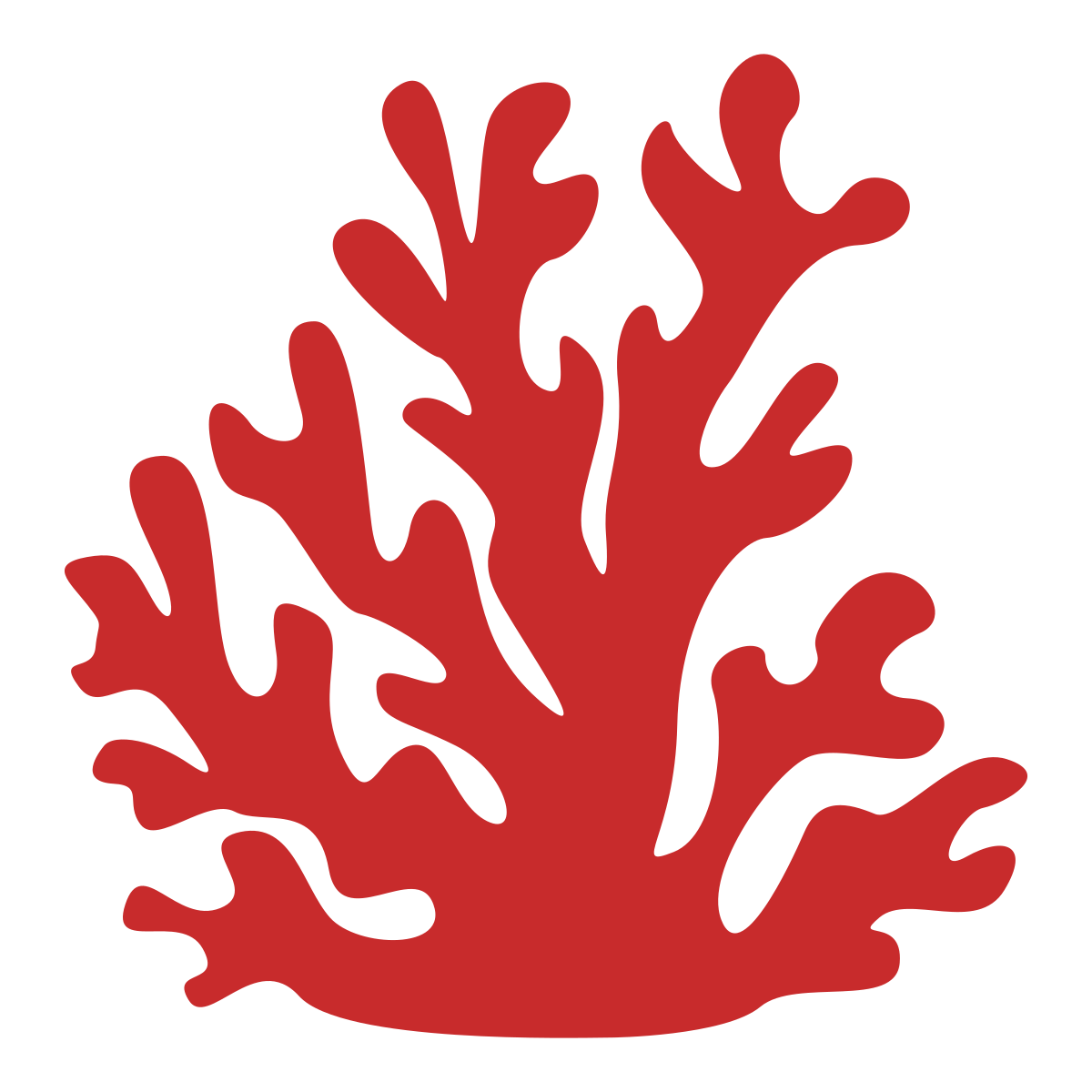 Red coral silhouette on white background.